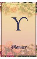 Y: Letter Journal Monogram Minimalist Lined Notebook To Do List Undated Daily Planner for Personal and Business Activities with Check Boxes to Help you