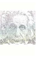 Albert Einstein's Portrait Made out of Words - Blank Lined Notebook