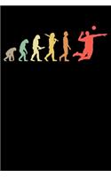 Volleyball Player Notebook: Retro Volleyball Evolution 6 x 9 Dotted Dot Grid Journal Gift For Volleyball Players (108 Pages)