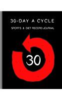 30-day A Cycle, Sports & Diet Record Journal