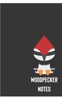 woodpecker notes: small lined Woodland Animals Notebook / Travel Journal to write in (6'' x 9'') 120 pages