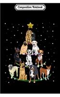Composition Notebook: Dog Lover Christmas Tree Journal/Notebook Blank Lined Ruled 6x9 100 Pages