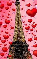 Paris eiffel tower glitter glitter red hearts creative blank journal sir Michael designer edition: Paris eiffel tower glitter red hearts creative blank journal sir Michael