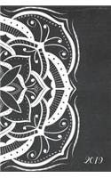 2019: Diary Planner Journal Week on 2 Pages Horizontal Blackboard Chalk Mandala Cover