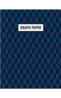 Graph Paper: Graphing Paper - Geometric Navy Blue 3D Cubes