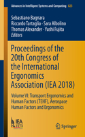 Proceedings of the 20th Congress of the International Ergonomics Association (Iea 2018)