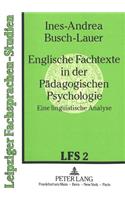 Englische Fachtexte in der Paedagogischen Psychologie