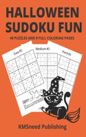 Halloween Sudoku Fun: 48 Puzzles and 8 Full Coloring Pages