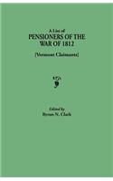 List of Pensioners of the War of 1812, Vermont Claimants