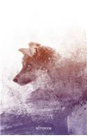 Notebook: Wolf Lover Notebook I Size 6 x 9 I Ruled Paper 110 Pages I Mountain Wildlife Animal Lover Gift Woman Men Spirit Animal Present Pet Dog Husky Wolfdog