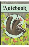 Notebook: Cute Sloth Novelty Gift - Lined Notebook, 130 pages, 6 x 9