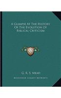 A Glimpse At The History Of The Evolution Of Biblical Criticism: (English)