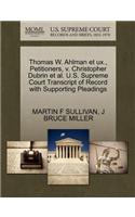 Thomas W. Ahlman Et Ux., Petitioners, V. Christopher DuBrin Et Al. U.S. Supreme Court Transcript of Record with Supporting Pleadings