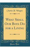 What Shall Our Boys Do for a Living (Classic Reprint)