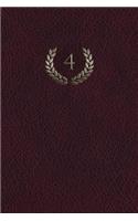 Monogram "4" Grid Notebook: 150 Page Journal Notebook Sketchbook