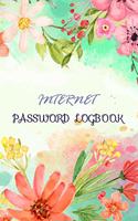 Internet password logbook: 6 x 9 Usernames and Internet password Address Login Email Organizer with colorful watercolor flower painting