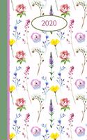2020 Spring Flowers Journal Diary: 12 Months Week to page 150 pages 6x9 with plenty of note writing space - plus Contacts - Password - Birthday lists(44 2020 Weekly Planner Organizer Diary Journal)