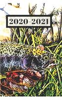 Black Trim Rainbow Trout Fish Dated Calendar Planner 2 years To-Do Lists, Tasks, Notes Appointments Book