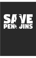 Save Penguins Notebook - Penguins Gift - Vintage Endangered Animal Journal - Extinction Animals Diary for Penguin Lovers