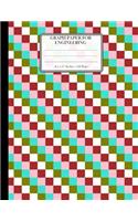 Graph Paper for Engineering. 8.5" X 11." 120 Pages: Square Grid Paper, Graph Ruled Notebook. 5x5 Grids Per Inch. Coordinate Paper. Pink Brown White Green and Cyan Colors Pattern Cover.