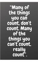 Many of the Things You Can Count, Don't Count. Many of the Things You Can't Count, Really Count.: Motivational Notebook