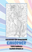 Malbücher für Erwachsene - Blumen Grosse A4 - Tiere Mandala - Einhörner