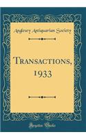 Transactions, 1933 (Classic Reprint)