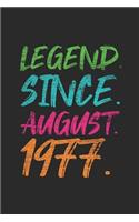 Legend Since August 1977: Blank Lined Notebook / Journal (6 X 9 -120 Pages) - 42nd Birthday Gift Idea