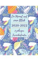 Ein Monat auf einen Blick 2020-2022 3-jähriger Terminkalender