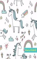 Unicorn Notebook: Cute Kawaii Journal and Diary Large 8.5 x 11 Matte Cover with Blank Lined Ruled White Paper Interior - Perfect for School, Gifts for Kids (Girls and