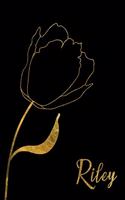 Riley: Personalized Writing Journal for Women - Elegant Black and Gold