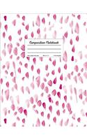 Composition Notebook - College Ruled, 8.5 X 11, 110 Pages: Pink Watercolor