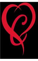 Monogram Initial Letter C Adorable Heart Red and Black: : In My Heart letter initial Personalized Name Letter C, Cute funny gift for Girlfriend Boyfriend Women Wife Husband Teens Students Girls for Home S