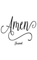 Amen: Christian Affirmation 6x9 Journal With 120 Blank Lined Pages, Quiet Time Prayer Bible Study Notebook, Religious Gift Book For Women
