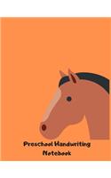 Preschool Handwriting Notebook: Horse Animal Series Primary School Practice Paper