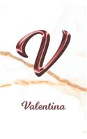 Valentina: Sketchbook - Blank Imaginative Sketch Book Paper - Letter V Rose Gold White Marble Pink Effect Cover - Teach & Practice Drawing for Experienced & As