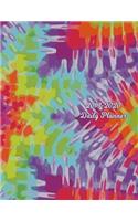 2019 - 2020 Daily Planner: Purple Blue Red Yellow Pattern Design Tie Dye Cover Full Year Agenda January 2019 - December 2019 Daily Plan Days Set Goals Datebook Calendar Schedu