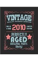Vintage Quality Without Question One of a Kind 2010 Limited Edition Perfectly Aged Original Parts Mostly: 2019 Weekly Planner for Anyone Born in 2010