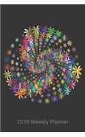 Plan on It 2019 Weekly Calendar Planner - Kaleidoscope of Rainbow Flowers