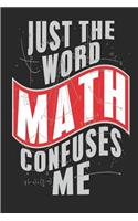 Just the Word Math Confuses Me: Square Grid Graph Paper Notebook for Math or Science Students Five Squares Per Inch 6 X 9 200 Pages