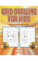 Learn to draw step by step (Grid drawing for kids - Faces)