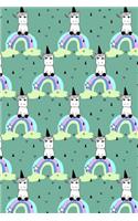 Bullet Journal Notebook Little Unicorns on Rainbows Pattern 4: 112 Page Numbered Graph Style Grid Bullet Journal with Index Pages and Key Pages in Portable 6 X 9 Size.
