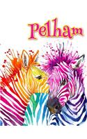 Pelham: Rainbow Zebras, Personalized Journal, Diary, Notebook, 105 Lined Pages, Christmas, Birthday, Friendship Gifts for Girls, Teens and Women, Book Size 