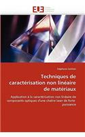 Techniques de Caract�risation Non Lin�aire de Mat�riaux: (Omn.Univ.Europ.)