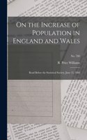 On the Increase of Population in England and Wales