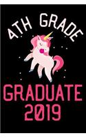4th Grade Graduate 2019: Unicorn Girls Writing Journal, Draw and Write Notebook, End of School Year, Graduation Memory Book for 4th Grade Students