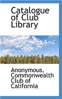 Catalogue of Club Library