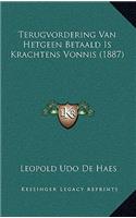 Terugvordering Van Hetgeen Betaald Is Krachtens Vonnis (1887)