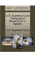 U.S. Supreme Court Transcript of Record U.S. V. Speers