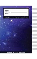 Blank Music Sheets: Back to the Space Design - Music Notepad